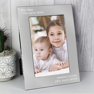 Personalised Engraved With Any Text 7 x 5 Silver Photo Frame
