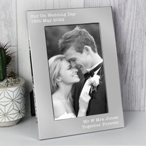 Personalised Engraved With Any Text 7 x 5 Silver Photo Frame