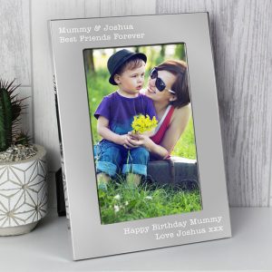 Personalised Engraved With Any Text 7 x 5 Silver Photo Frame