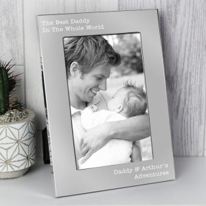 Personalised Engraved With Any Text 7 x 5 Silver Photo Frame