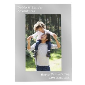 Personalised Engraved With Any Text 7 x 5 Silver Photo Frame