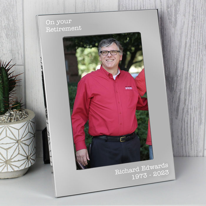 Personalised Engraved With Any Text 7 x 5 Silver Photo Frame