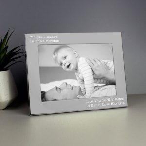 Personalised Engraved 5 x 7 Landscape Silver Photo Frame