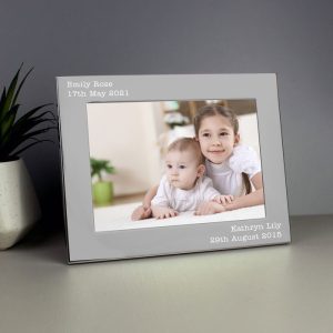 Personalised Engraved 5 x 7 Landscape Silver Photo Frame