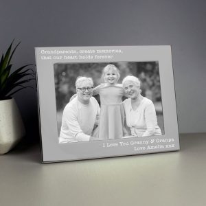 Personalised Engraved 5 x 7 Landscape Silver Photo Frame