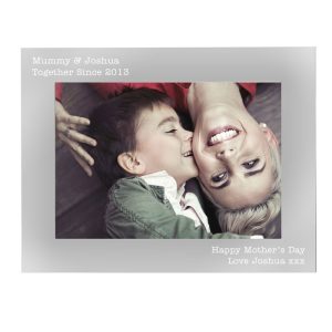 Personalised Engraved 5 x 7 Landscape Silver Photo Frame