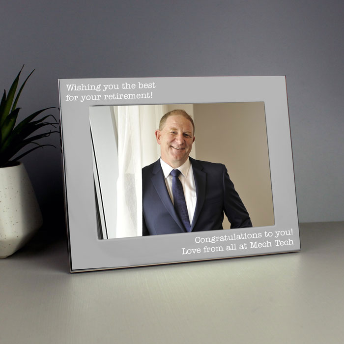 Personalised Engraved 5 x 7 Landscape Silver Photo Frame