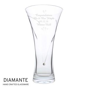 Personalised Large Hand Cut Little Hearts Glass Vase