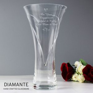 Personalised Large Hand Cut Little Hearts Glass Vase