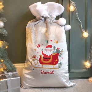 Kid's Personalised Santa Sleigh Christmas Sack