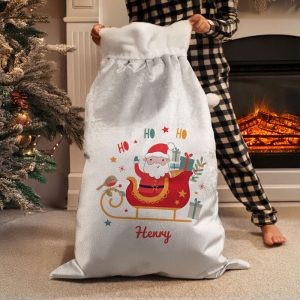 Kid's Personalised Santa Sleigh Christmas Sack