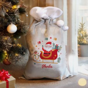 Kid's Personalised Santa Sleigh Christmas Sack