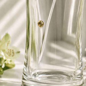 Personalised Large Hand Cut Gold Crystal Heart Vase