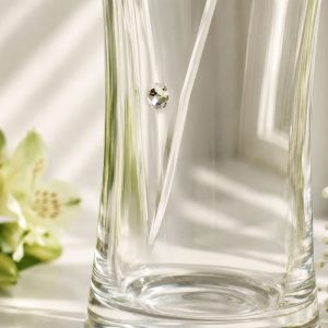 Personalised Large Hand Cut Glass Heart Vase
