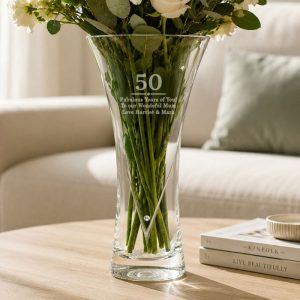 Personalised Birthday or Anniversary Heart Vase With Crystal