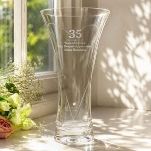 Personalised Birthday or Anniversary Heart Vase With Crystal