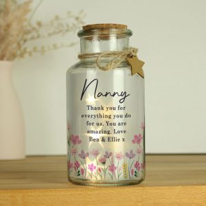 Personalised Floral LED Light Up Jar