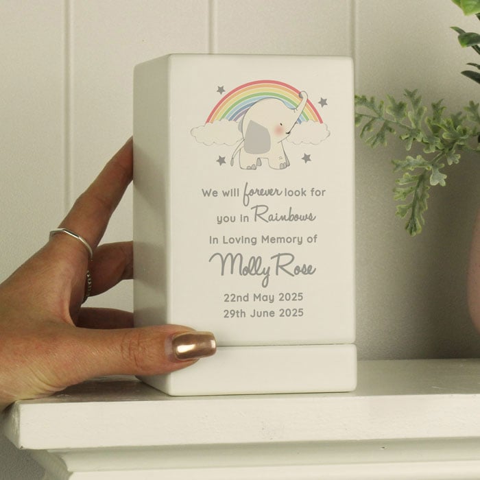 Personalised Child's Memorial Small Wooden Baby Ashes Urn