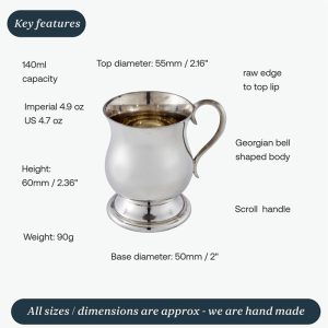 Personalised Engraved Georgian Pewter Baby Christening Mug