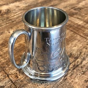 Personalised Godchild Quarter Pint Pewter Christening Mug