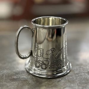 Personalised Godchild Quarter Pint Pewter Christening Mug