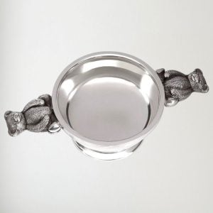 Personalised Engraved Teddy Handle Pewter Quaich