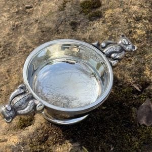 Personalised Engraved Teddy Handle Pewter Quaich