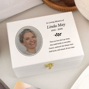 Personalised Photo Upload Memorial Keepsake Box Any Text