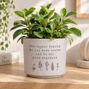 Personalised Floral Flecked Ceramic Plant Pot