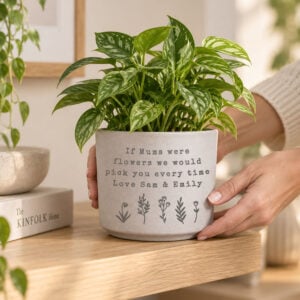Personalised Floral Flecked Ceramic Plant Pot