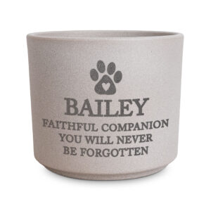Personalised Pet Memorial Gift Flecked Ceramic Plant Pot