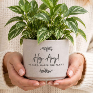 Personalised Botanical Flecked Plant Pot