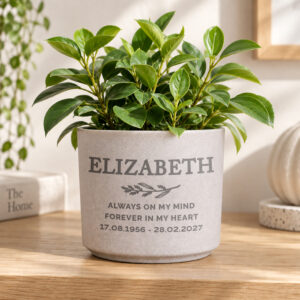 Personalised Memorial Flecked Ceramic Plant Pot