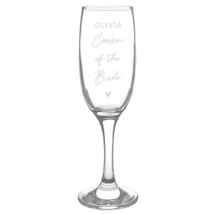 Personalised Engraved Any Text Wedding Flute