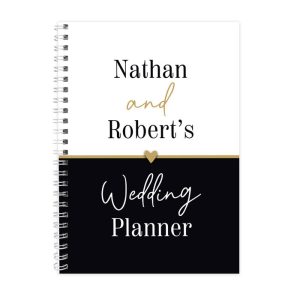 Personalised Black & Gold Inclusive A5 Wedding Planner