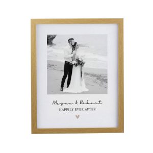 Personalised Photo Upload Oak Poster Framed Print