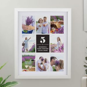 Personalised Birthday Multi Photo Upload White Poster Frame