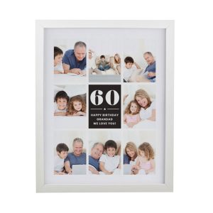 Personalised Birthday Multi Photo Upload White Poster Frame