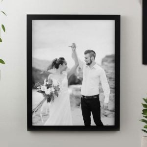 Personalised Photo Upload Black Poster Framed Print
