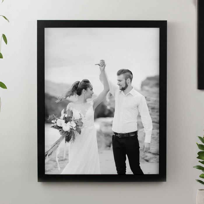 Personalised Photo Upload Black Poster Framed Print