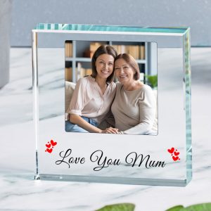 Love You Mum Glass Photo Upload Token