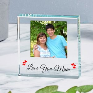 Love You Mum Glass Photo Upload Token