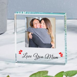 Love You Mum Glass Photo Upload Token