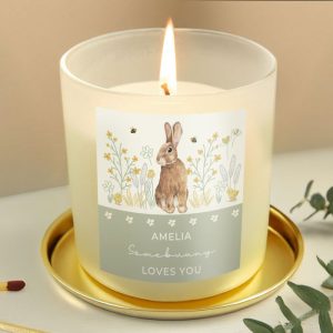 Personalised Spring Bunny Candle Jar Easter Gift Idea