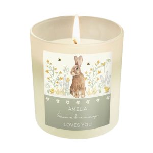 Personalised Spring Bunny Candle Jar Easter Gift Idea
