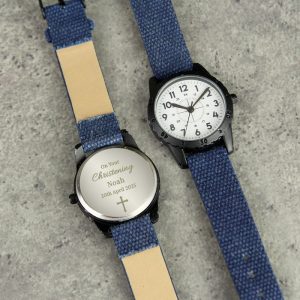 Boy's Personalised Engraved Holy Communion Blue Watch