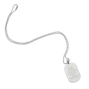 Men's Personalised Classic Stainless Steel Dog Tag Necklace