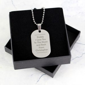 Men's Personalised Classic Stainless Steel Dog Tag Necklace