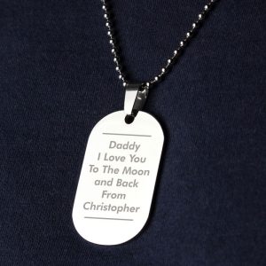 Men's Personalised Classic Stainless Steel Dog Tag Necklace