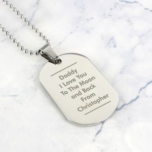 Men's Personalised Classic Stainless Steel Dog Tag Necklace